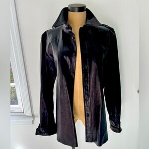 Ralph Lauren 100% Leather Shirt Black Size L/14